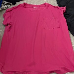 SHEIN Fuchsia Short Sleeve Tee